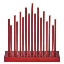 LED Kerzenhalter rot, 28,5 cm, 3x AA, Innen, warmweiss, Timer