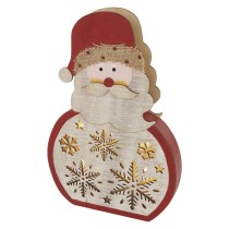 LED Holzdekoration – Santa, 30 cm, 2x AA, Innen, warmweiss, Timer