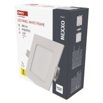 LED süllyesztett lámpatest NEXXO, négyzet, fehér, 7W, természetes fehér