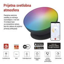GoSmart LED ambientalna svetilka, črna, topla bela–hladna bela/ RGB, WiFi