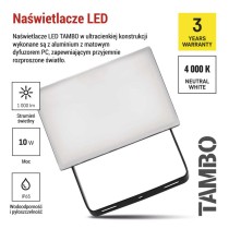 Naświetlacz LED TAMBO, 10 W, 1000 lm, IP65, czarny