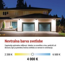 LED reflektor TAMBO, 10 W, 1000 lm, IP65, črna