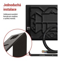 LED reflektor TAMBO, 20 W, 2000 lm, IP65, černý