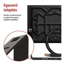 LED-es reflektor TAMBO, 20 W, 2000 lm, IP65, fekete