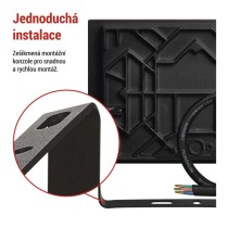 LED reflektor TAMBO, 30 W, 3000 lm, IP65, černý