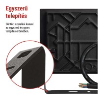 LED-es reflektor TAMBO, 30 W, 3000 lm, IP65, fekete