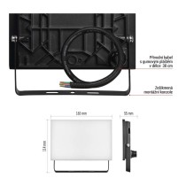 LED reflektor TAMBO, 30 W, 3000 lm, IP65, černý