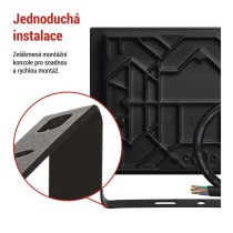 LED reflektor TAMBO, 50 W, 5000 lm, IP65, černý