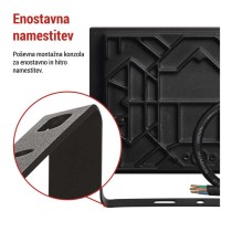 LED reflektor TAMBO, 50 W, 5000 lm, IP65, črna