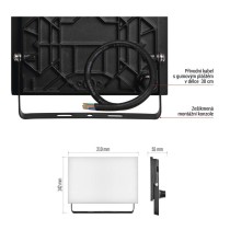 LED reflektor TAMBO, 50 W, 5000 lm, IP65, černý