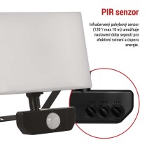 LED reflektor TAMBO se senzorem pohybu, 30 W, 3000 lm, černý