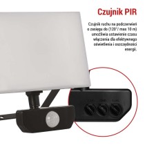 Naświetlacz LED TAMBO z czujnikiem PIR, 30 W, 3000 lm, czarny