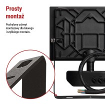 Naświetlacz LED TAMBO z czujnikiem PIR, 30 W, 3000 lm, czarny