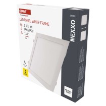 LED süllyesztett lámpatest NEXXO, négyzet, fehér, 24W, természetes fehér