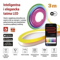 GoSmart Elastyczna taśma LED NEON biała, 3 m, 23 W, RGBIC ściemnialna, WiFi