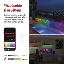 GoSmart ohebný LED pásek NEON bílý, 3 m, 23 W, RGBIC stmívatelný, WiFi
