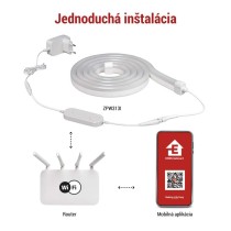 GoSmart Flexibilný LED pásik NEON biely, 3 m, 23 W, RGBIC stmievateľný, WiFi