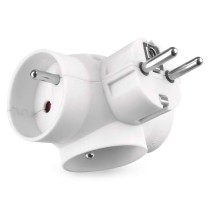 Rozbočovacia zásuvka 3×, okrúhla, biela