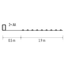 20 LED razsvetljava - NANO, 2x AA, 1,9 m, topla bela