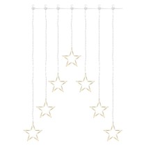 LED Weihnachtsvorhang – 7 Sterne, 67x125 cm, Innen, warm-weiß