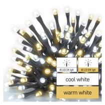 LED Weihnachtliche Lichterkette, 8 m, Außen/Innen, warmweiß/kaltweiß, Timer