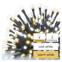 LED Weihnachtliche Lichterkette, blinkend, 18 m, Außen/Innen, warmweiß/kaltweiß, Timer