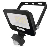 LED reflektor GLARO s pohybovým čidlom, 50 W, čierny, IP54, 2000 lm, neutrálna biela
