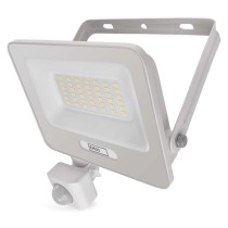 LED reflektor GLARO s pohybovým čidlom, 30 W, biely, IP54, 3000 lm, neutrálna biela