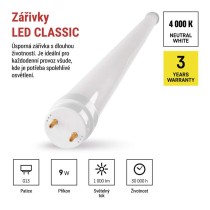 LED zářivka T8 9 W 60 cm neutrální bílá 25 ks