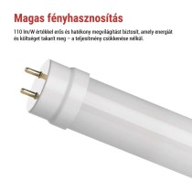 LED Fénycső T8 9 W 1000 lm 60 cm, természetes fehér 25 db