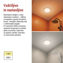 LED reflektor LORI bele barve, okrogel, 4,5W CCT