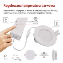 Oczko LED LORI białe, okrągłe, 4,5W CCT