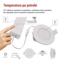 LED reflektor LORI bele barve, okrogel, 4,5W CCT