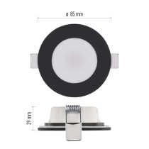 LED SVIETIDLO LORI VST. KR 4,5W 345LM IP65 CCT čierná