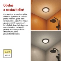 LED SVIETIDLO LORI VST. KR 4,5W 345LM IP65 CCT čierná