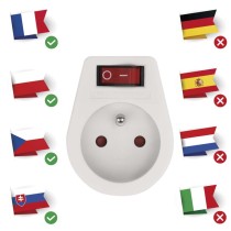 Zásuvka s vypínačem, bílá