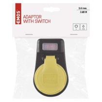 Zásuvka s vypínačem, IP44, černá