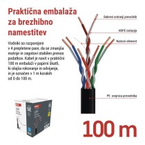 Kabel CAT5E UTP, outdoor, 100M