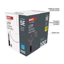 Datový kabel UTP 5E, outdoor, 100m