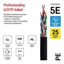 Datový kábel UTP 5E, outdoor, 305m
