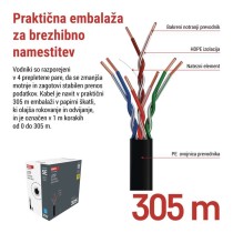 Kabel CAT5E UTP, outdoor, 305M