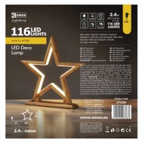 Dekoracje - 116 LED drewniana gwiazda 33 cm, IP20, WW
