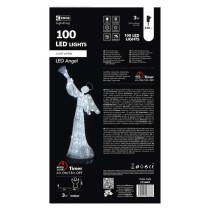 LED vianočný anjel ratanový, 130cm, vnútorný, studená b., č.