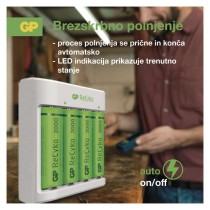 GP polnilec baterij Eco E411 + 4× AA 2100 + 4× AAA 800