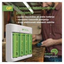 GP polnilec baterij Eco E411 + 4× AA 2100 + 4× AAA 800