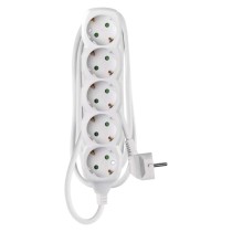 Podaljšek 2 m  /  5 vtičnic  /  beli  /  PVC  /  1 mm2