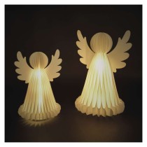 Dekoracje - anioły papierowe 2x 10 LED, 2 szt., 28/38 cm, ciepła biel, IP20, timer