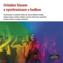 GoSmart LED stojací lampa, černá, 175 cm, teplá bílá / RGBIC WiFi