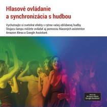 GoSmart LED stojaca lampa, čierna, 175 cm, teplá biela / RGBIC WiFi