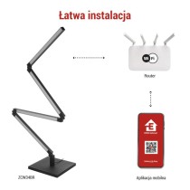 GoSmart Lampa stojąca LED ciepła biel / RGB IC, czarna, 175 cm, WiFi